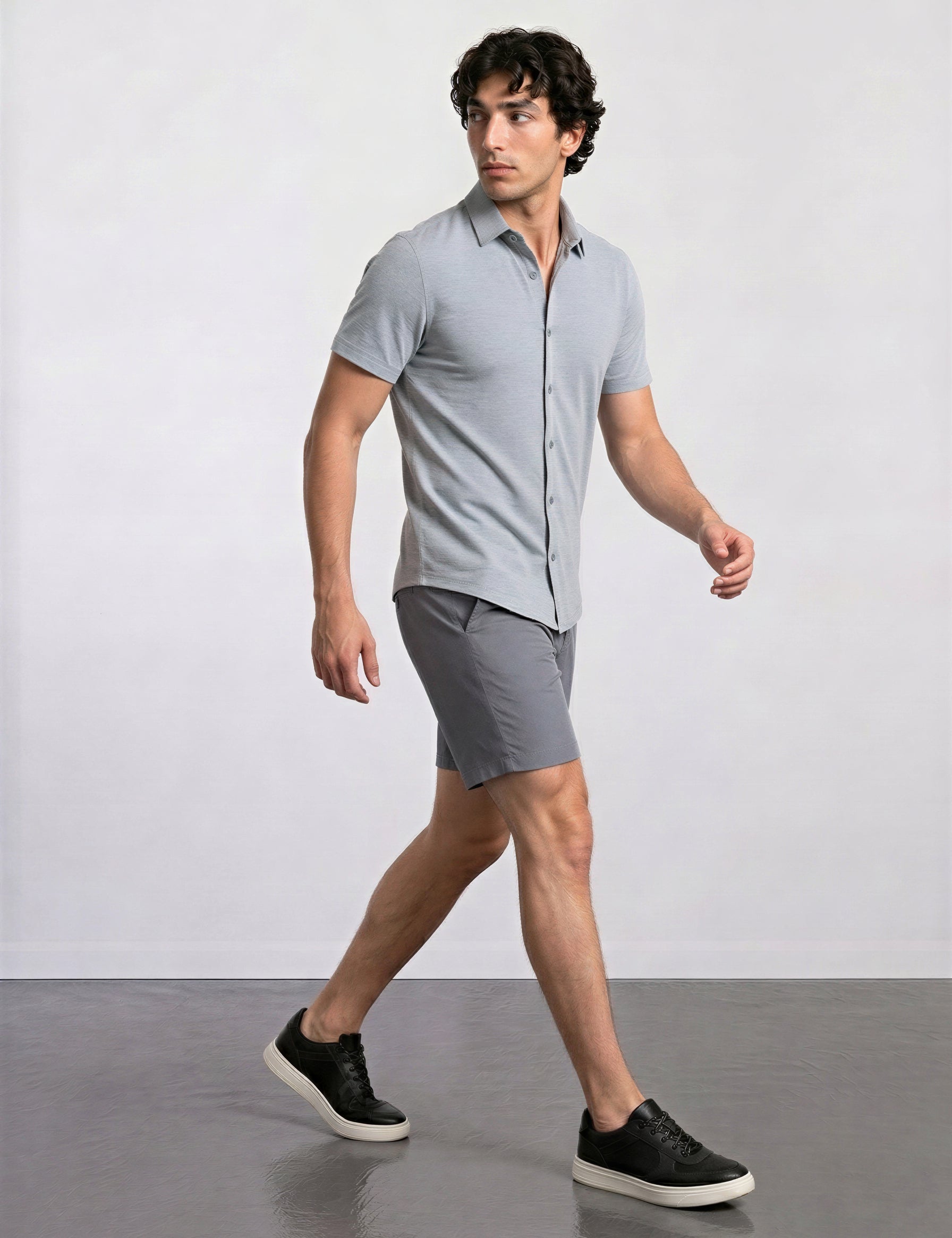 THE EVERYDAY - MELANGE SHIRT - GREY BLEND
