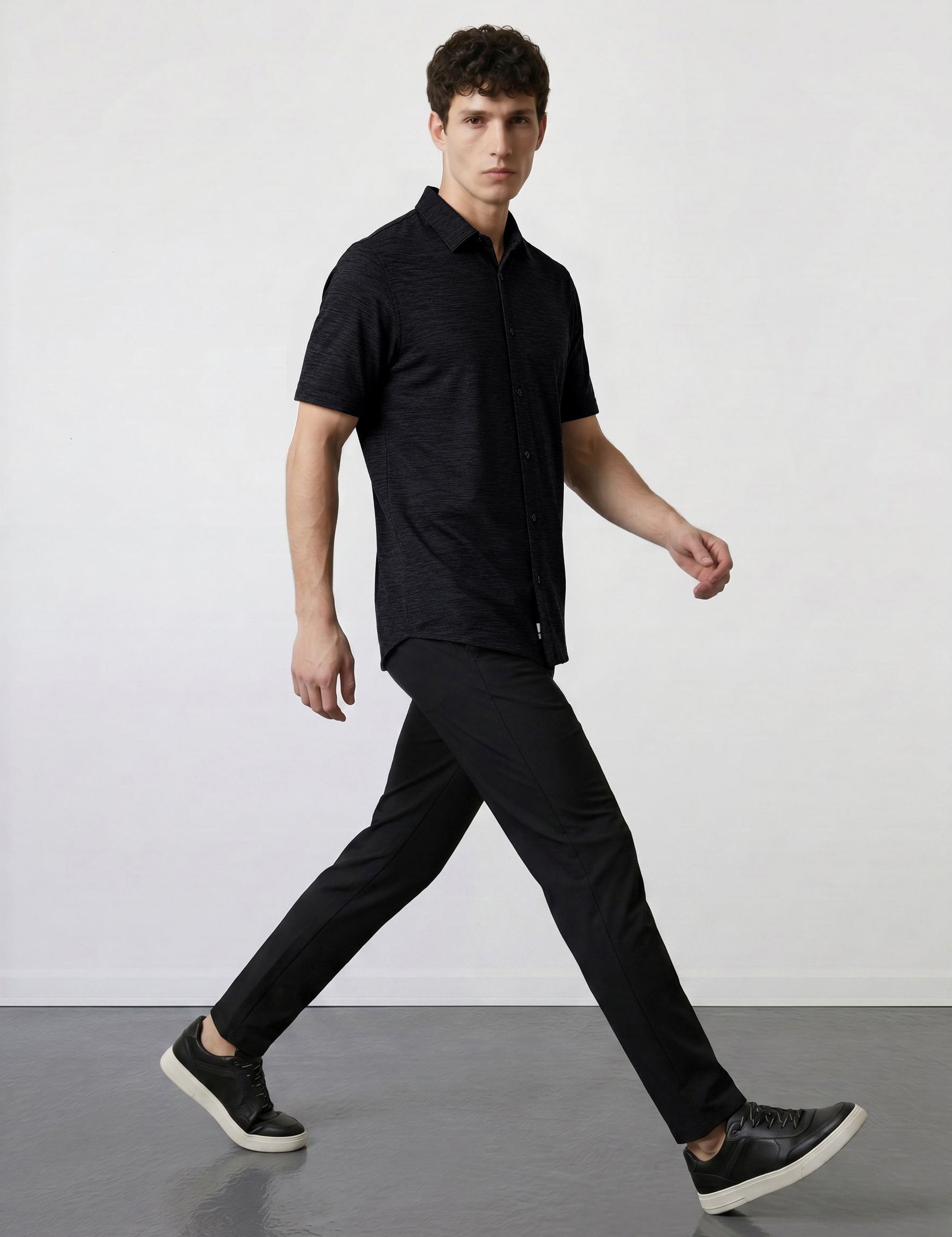 THE EVERYDAY - MELANGE SHIRT - BLACK MELANGE