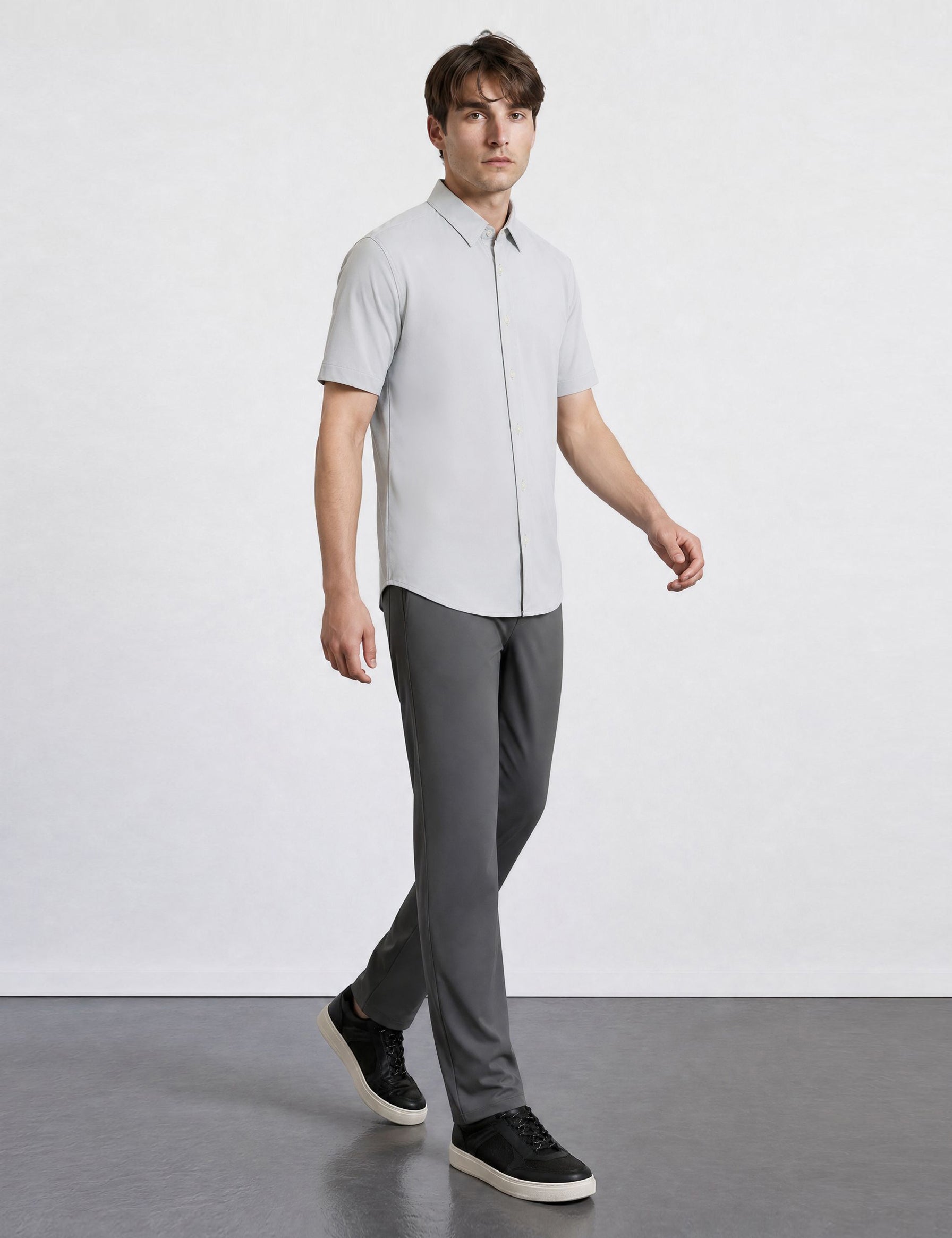 THE EVERYDAY - SLIM HALF SHIRT - GREY