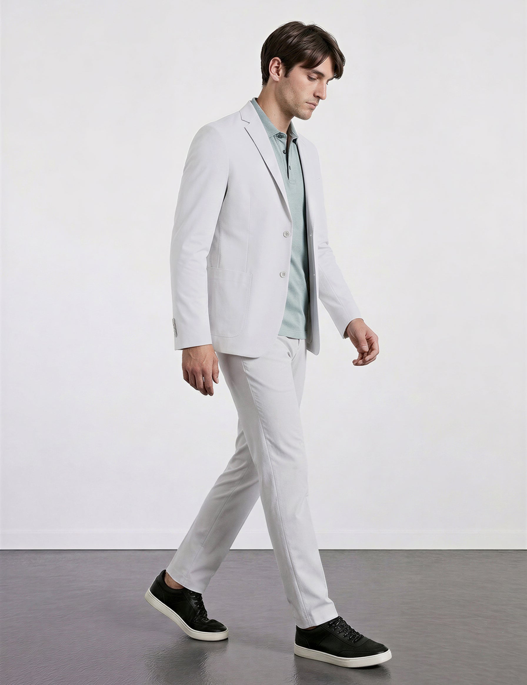 THE TECH TWILL - SUPER SLIM BLAZER - GREY