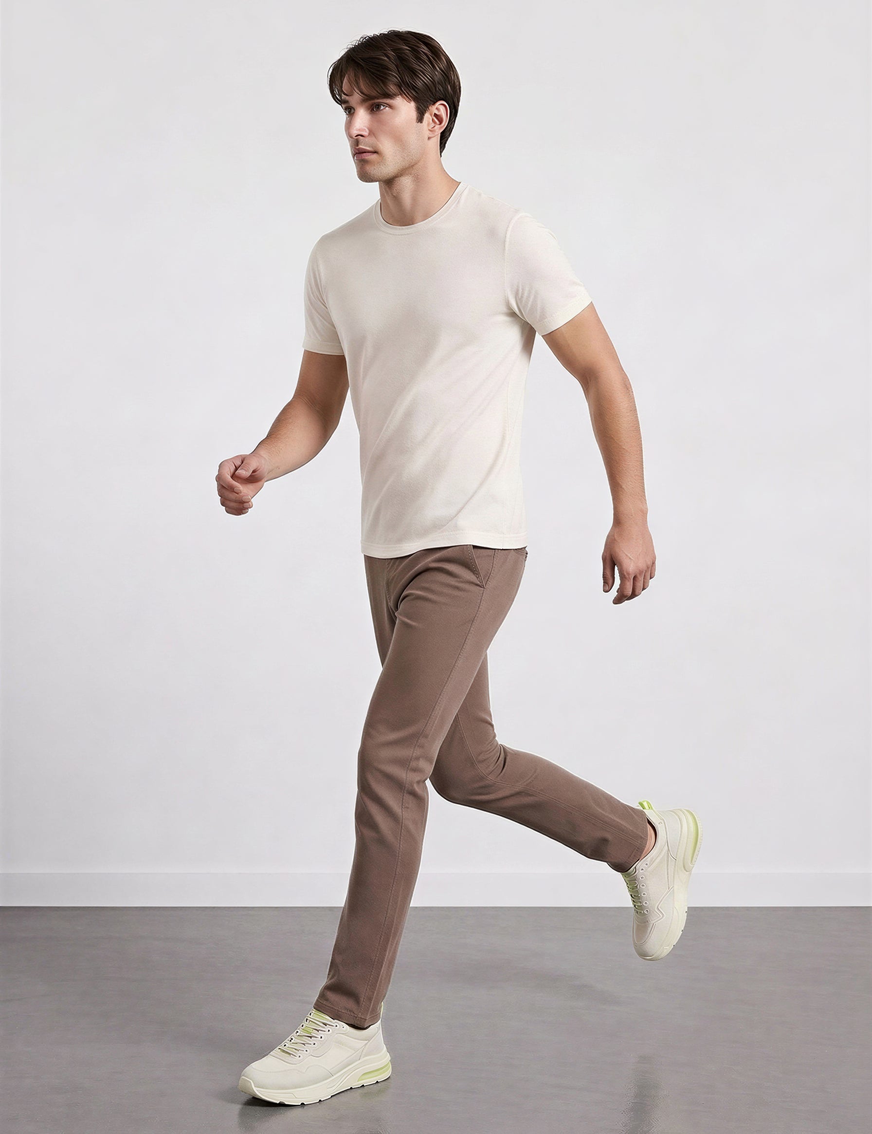 THE ACTIVE - SLIM HALF TEE - OFF WHITE