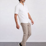 THE HYPERFLEX - SLIM HALF SHIRT - WHITE