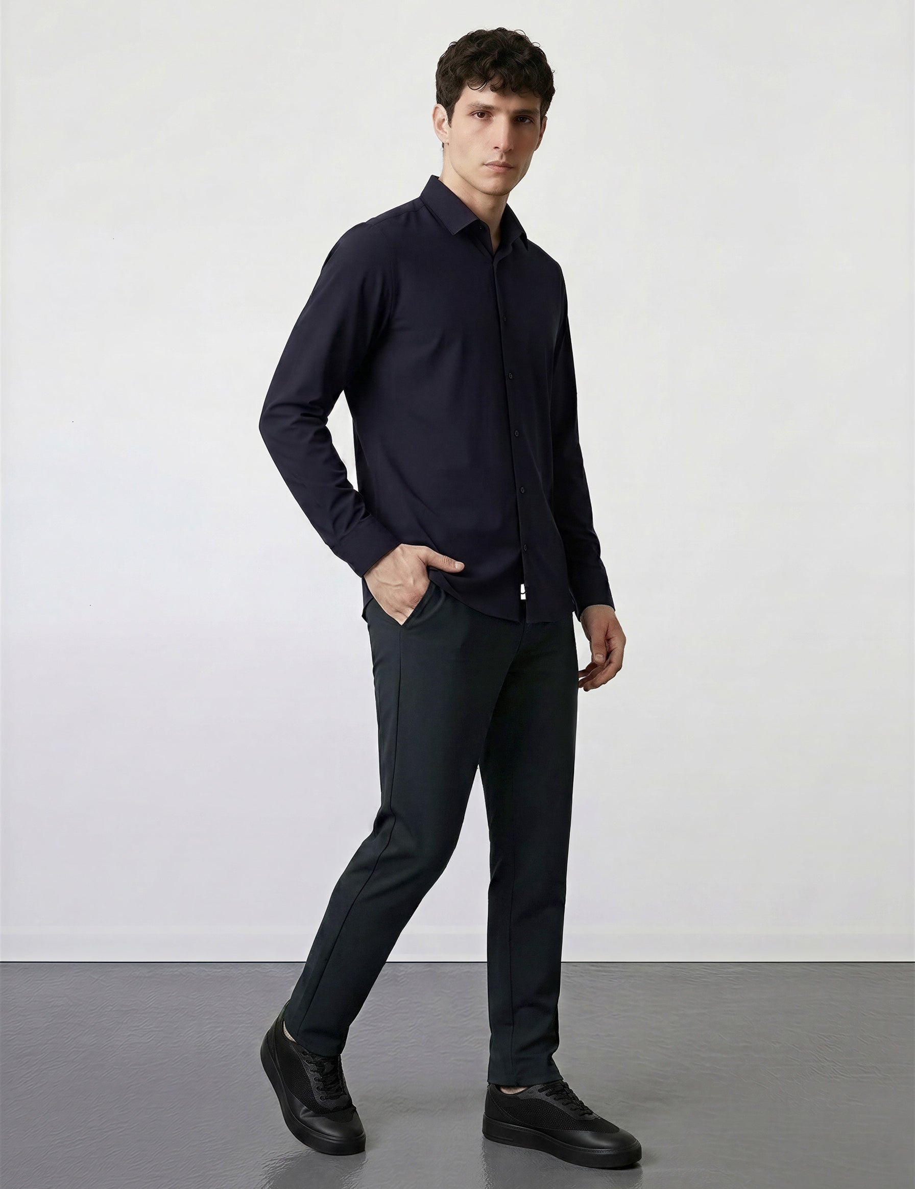 THE MOOVEX - DOUBLE KNIT CHINO PANTS - BLACK