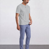 THE FLEX - HENLEY COLLAR HALF TEE - ICE