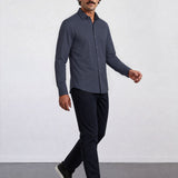 THE HYPERFLEX - SLIM FULL SHIRT - NAVY BLUE
