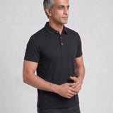 THE CLOUD SILK - SLIM POLO - BLACK