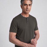 THE FLEX - HENLEY COLLAR HALF TEE - GRAPHITE GREY