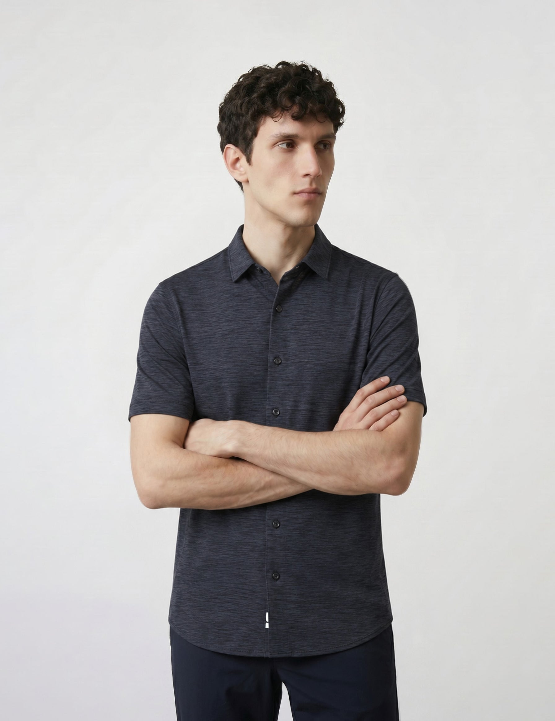 THE EVERYDAY - MELANGE SHIRT - BLACK MELANGE
