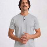 THE FLEX - HENLEY COLLAR HALF TEE - ICE