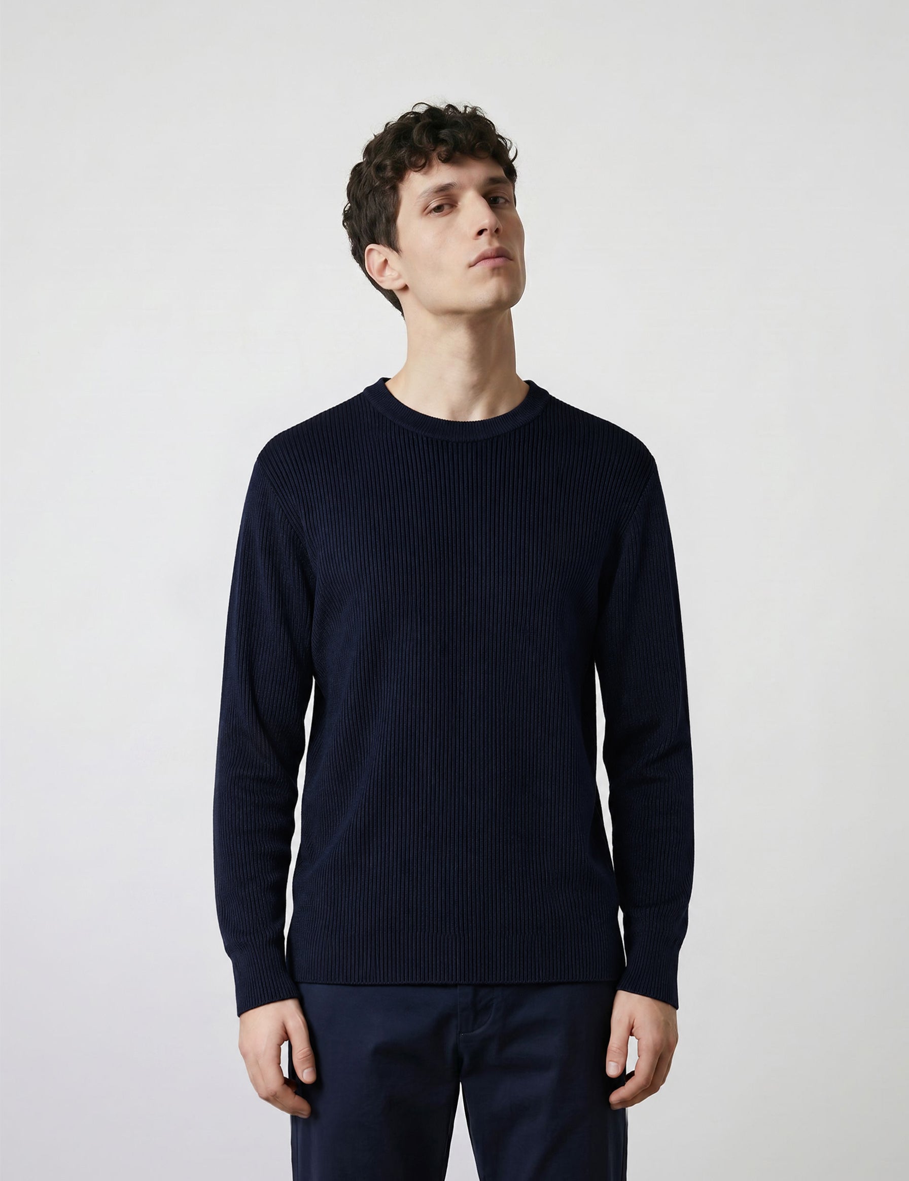 THE SOFT EASE - REGULAR SWEATER - NAVY BLUE
