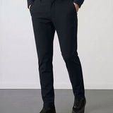 THE MOOVEX - DOUBLE KNIT CHINO PANTS - BLACK