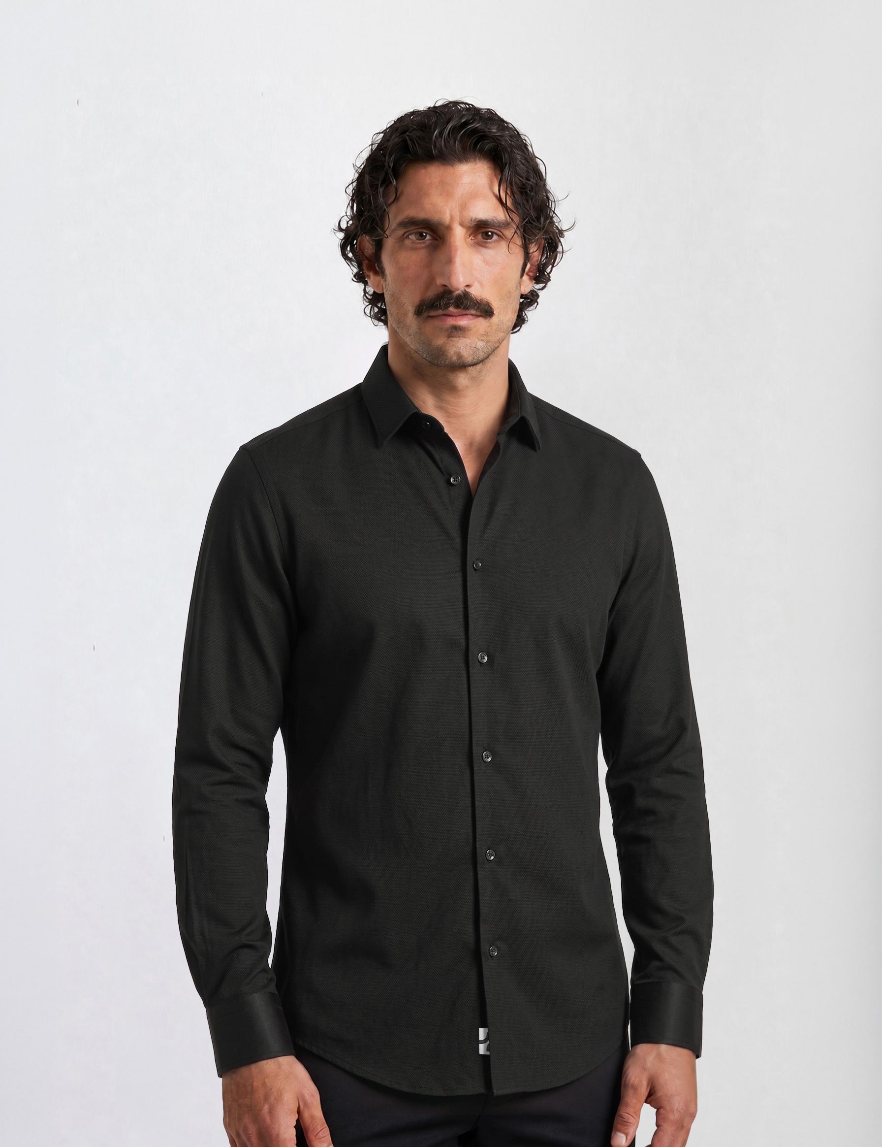 THE CITY - SLIM SHIRT - BLACK