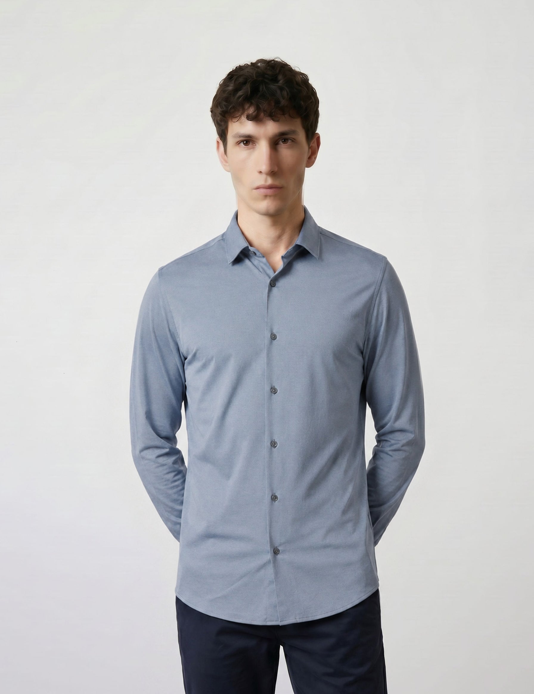 THE HYPERFLEX - SLIM FULL SHIRT - LIGHT BLUE