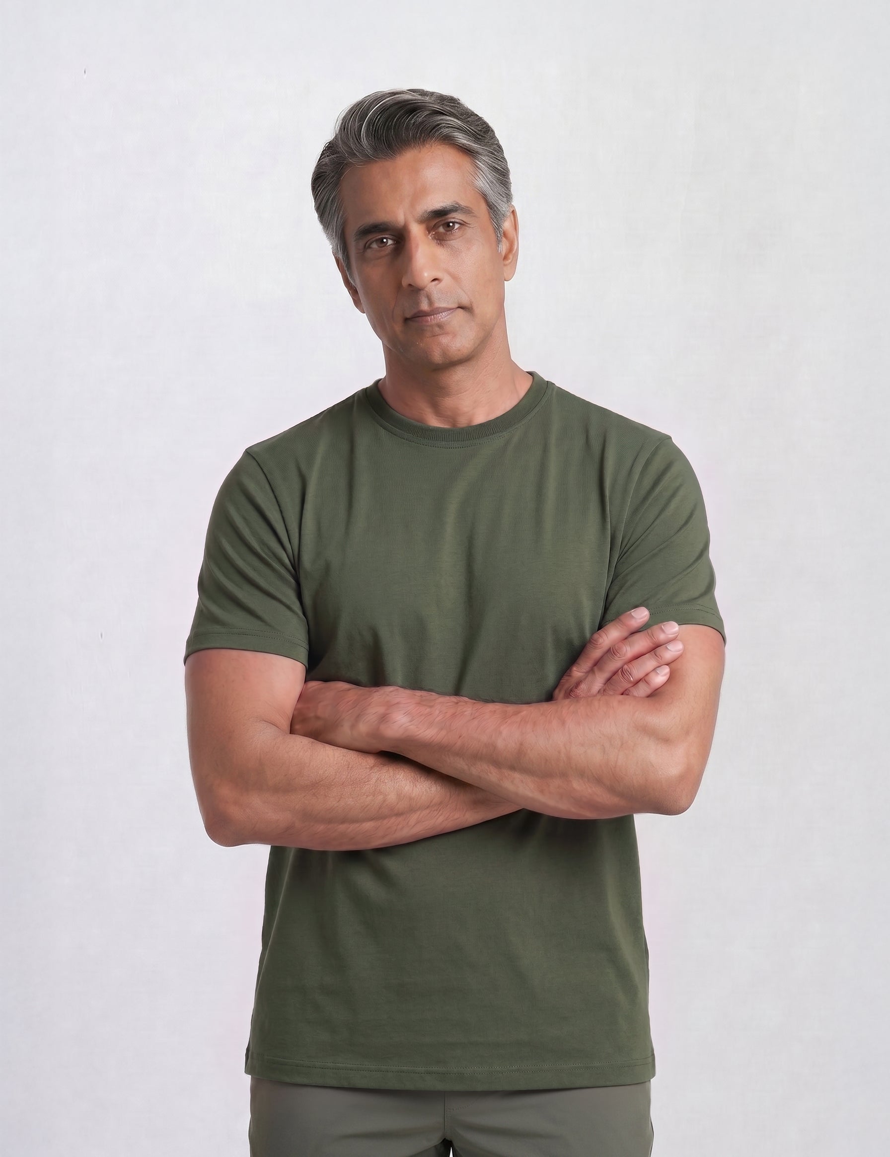 THE FLEX - PIMA HALF TEE - DARK GREEN
