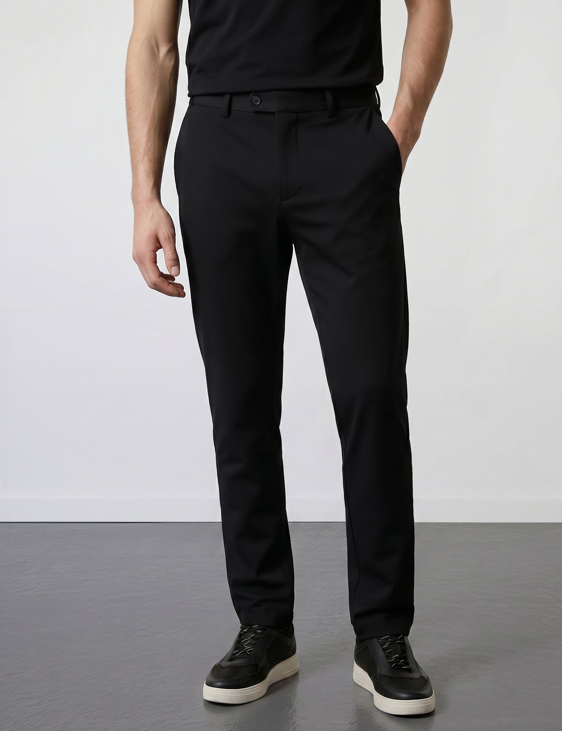 THE SOFT EASE - TAILORED PANTS - BLACK