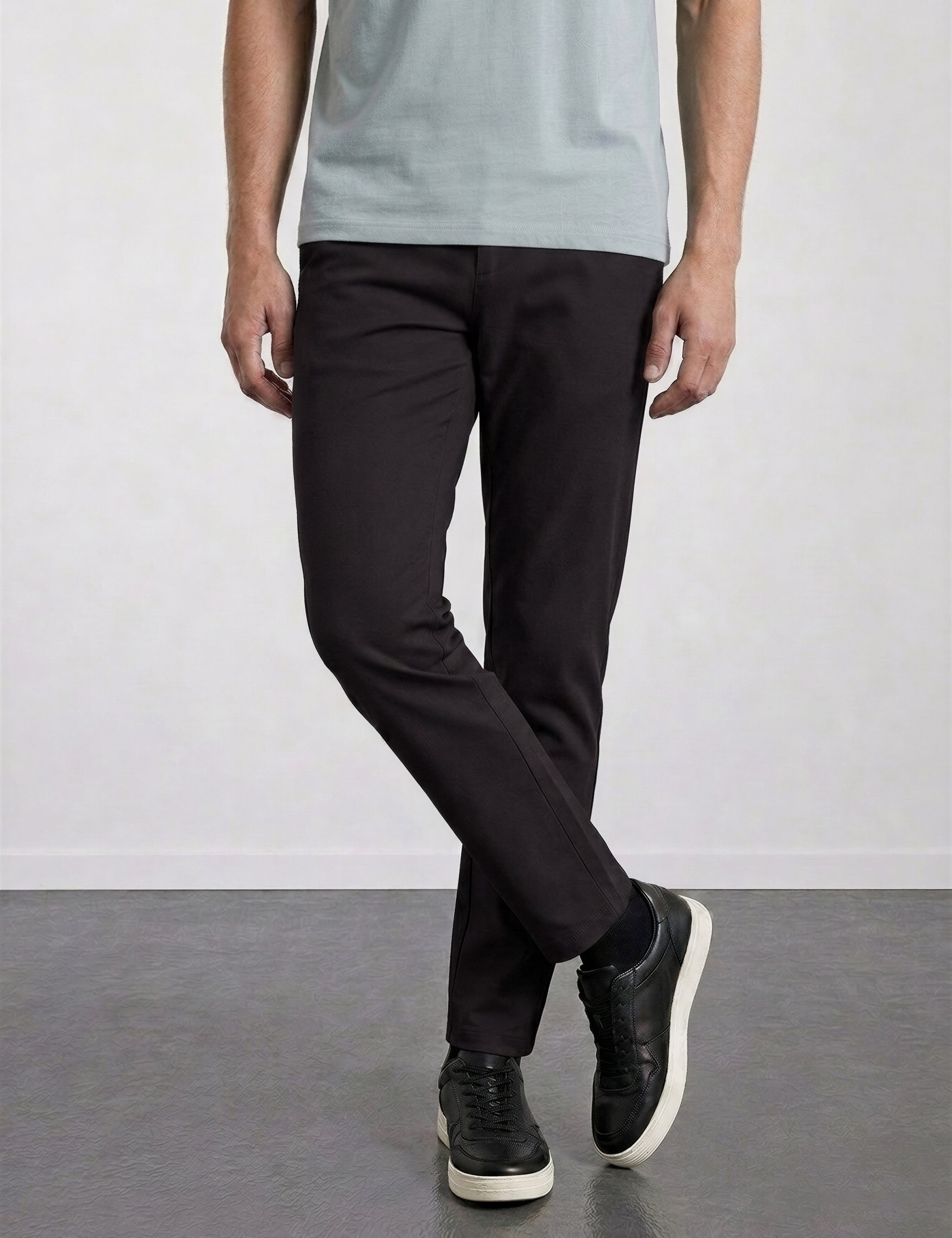 THE MOOVEX - MESH CHINO PANTS - BLACK