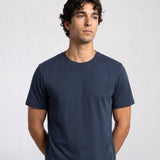 THE FLEX - PIMA PERFORMANCE HALF TEE - NAVY BLUE
