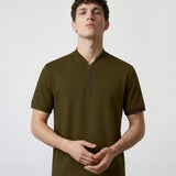 THE APEX - QUARTER ZIP POLO - MILITARY GREEN