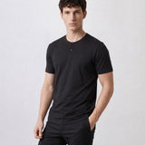 THE FLEX - HENLEY COLLAR HALF TEE - BLACK