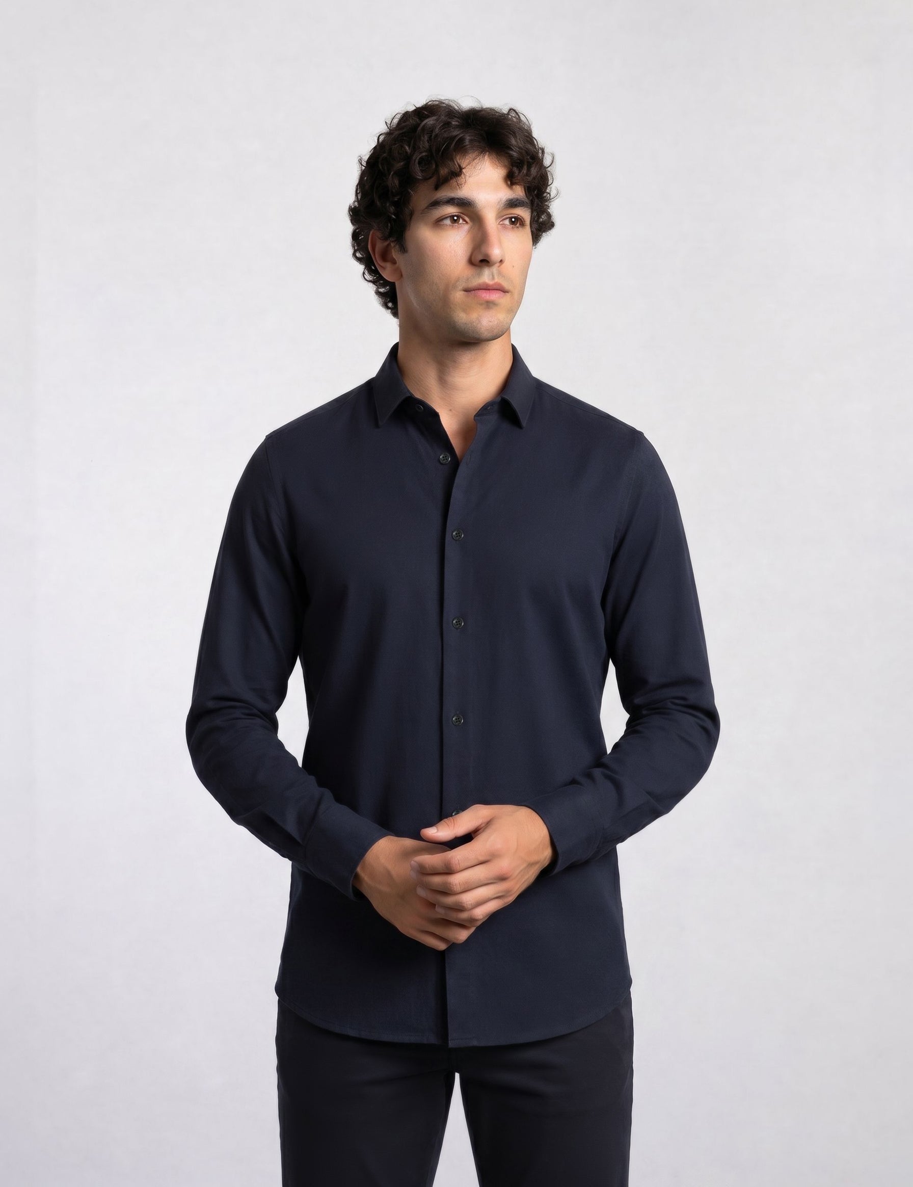 THE AIRTECH - SLIM FULL SHIRT - BLACK