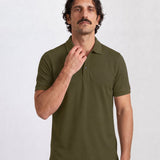 THE PIQUÉ FLEX - REGULAR POLO - OLIVE GREEN