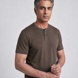 THE FLEX - HENLEY COLLAR HALF TEE - GRAPHITE GREY