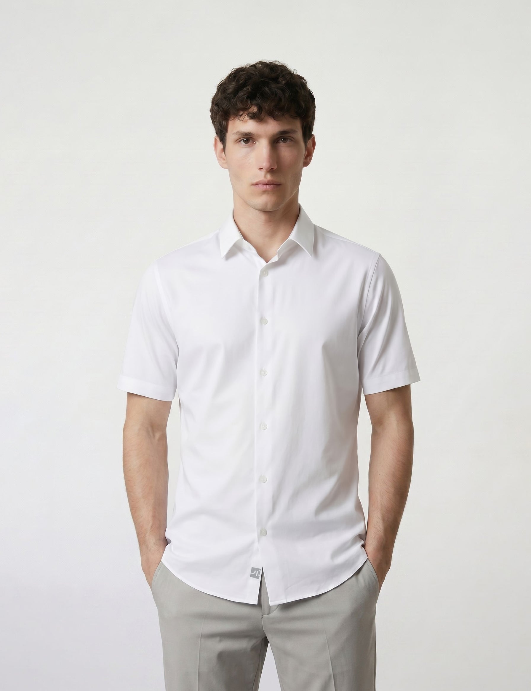 THE EVERYDAY - SLIM HALF SHIRT - WHITE