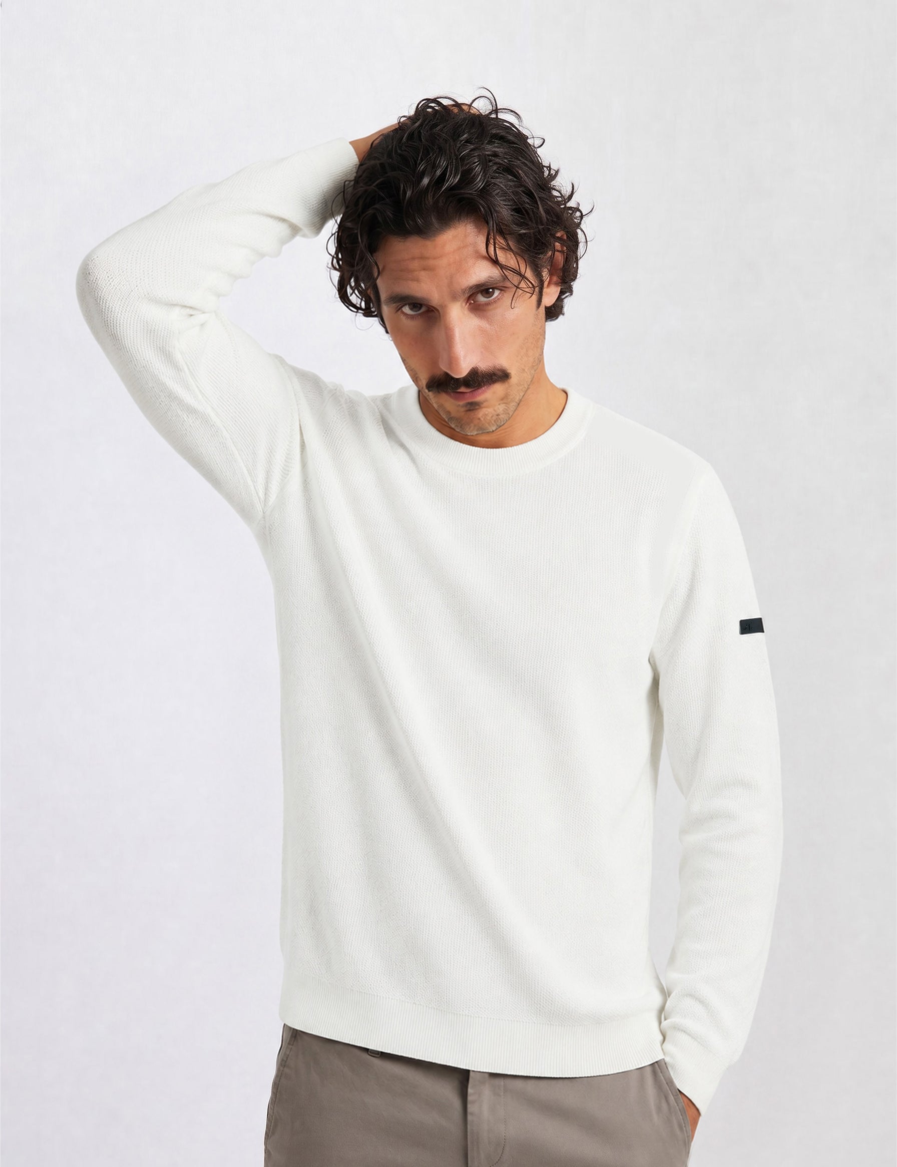 THE SOFT EASE - JACQUARD SWEATER - OFF WHITE