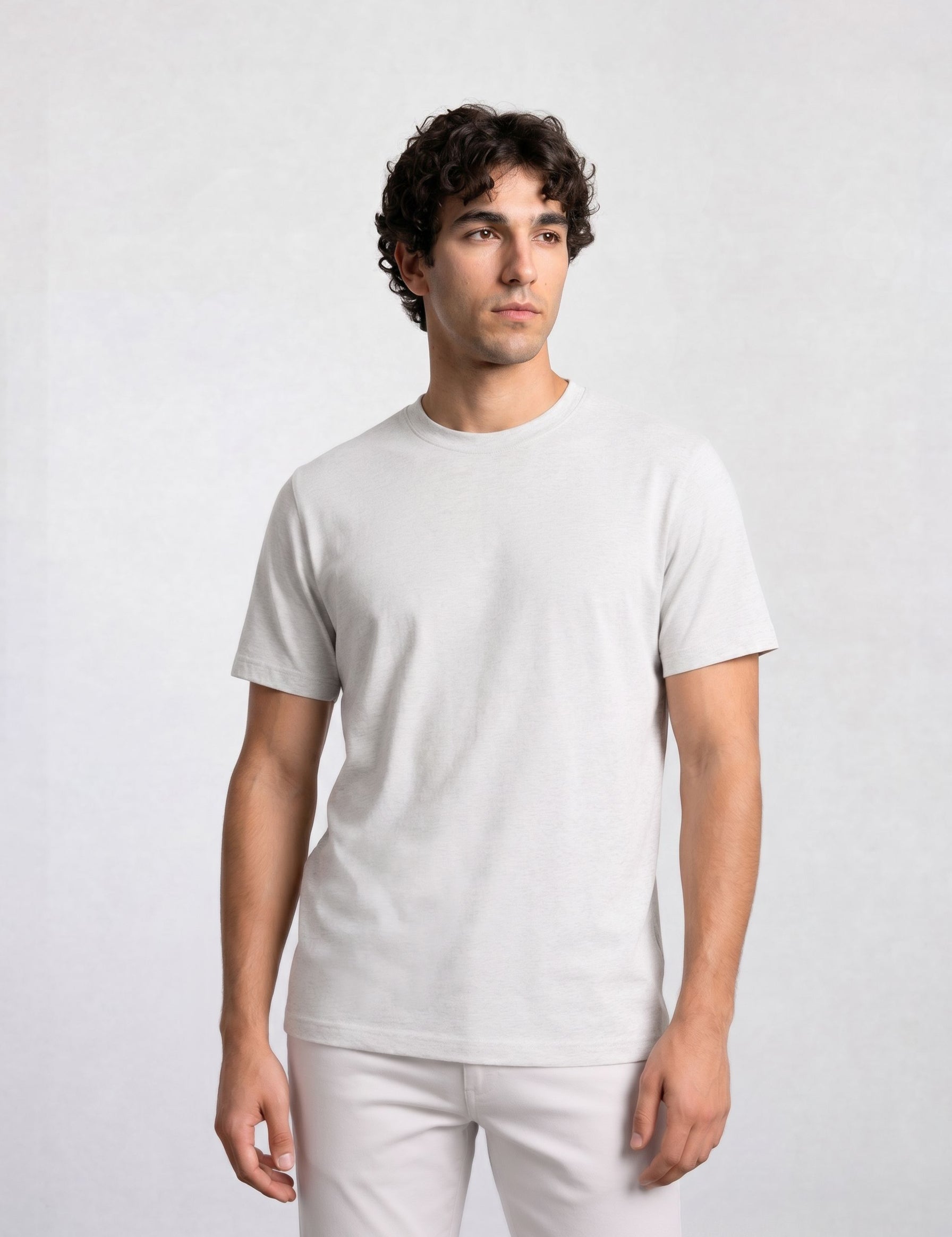THE ESSENTIAL - HALF TEE - LIGHT GREY