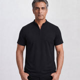 THE ACTIVE - QUARTER ZIP HALF TEE - BLACK
