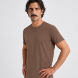 THE FLEX - PIMA HALF TEE - OCHRE
