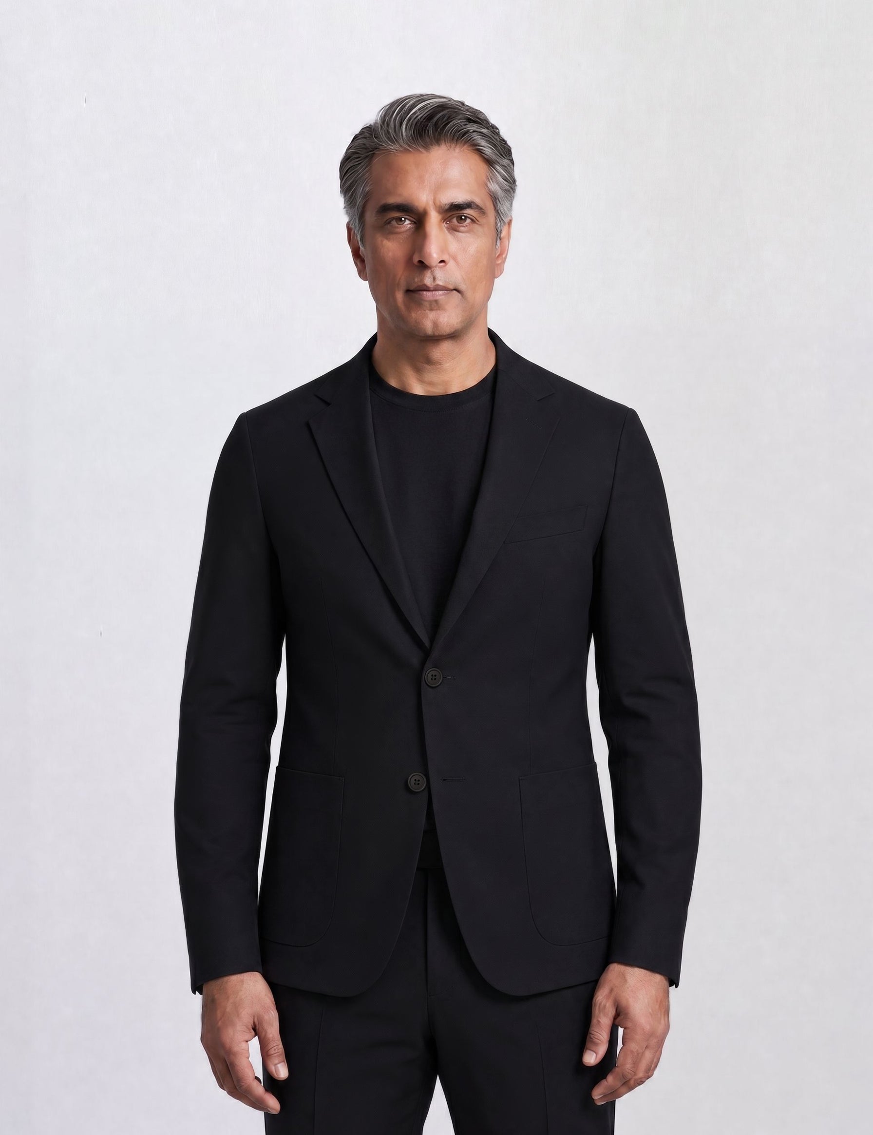 THE TECH TWILL - SUPER SLIM BLAZER - BLACK