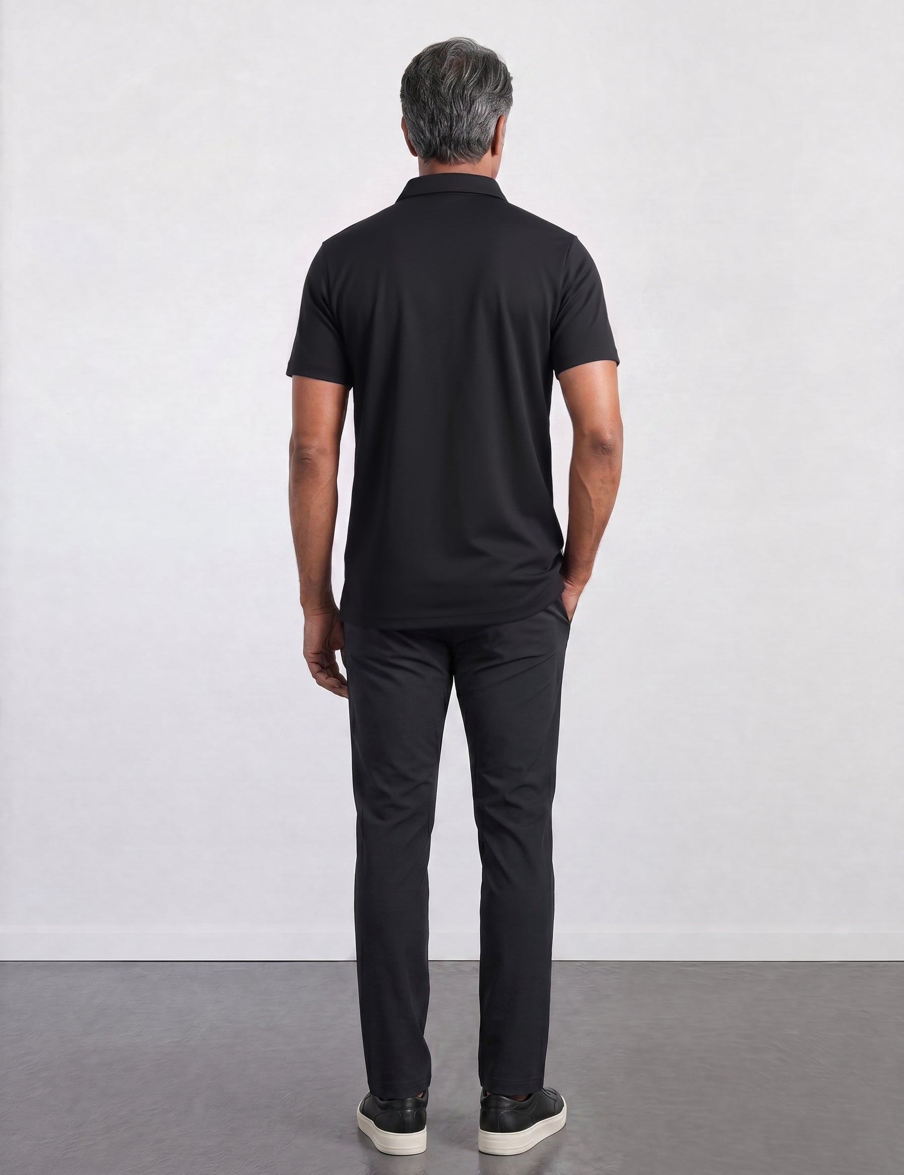 THE CLOUD SILK - SLIM POLO - BLACK