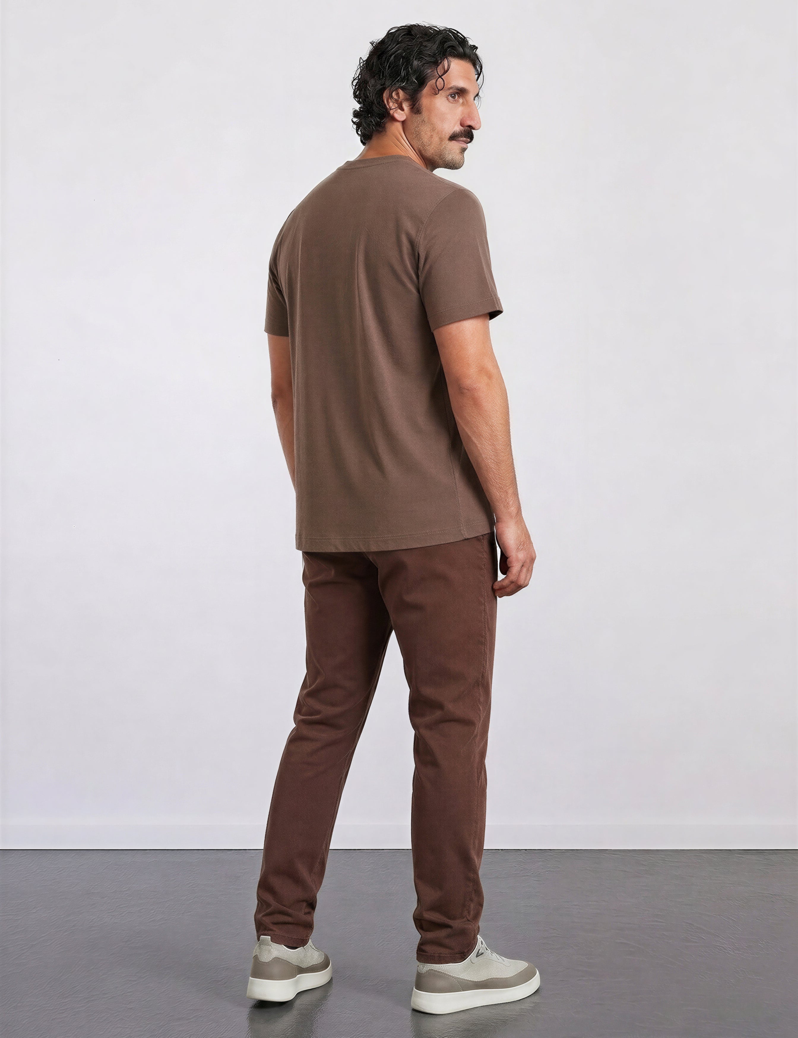 THE FLEX - PIMA HALF TEE - OCHRE