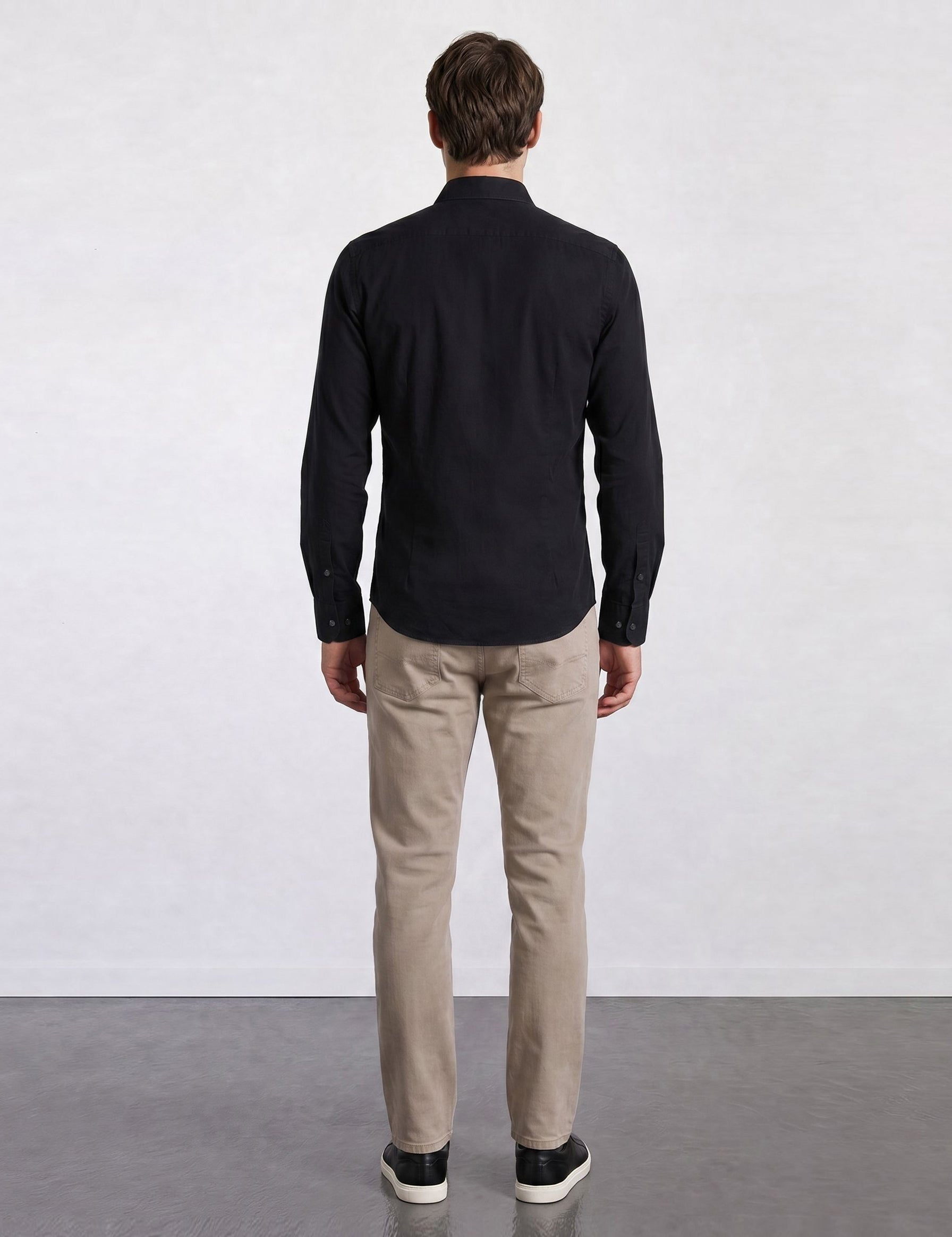 THE HYPERFLEX - SLIM FULL SHIRT - BLACK
