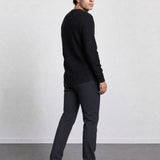 THE SOFT EASE - HENLEY SWEATER - BLACK