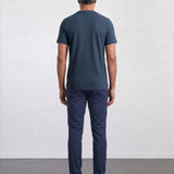 THE FLEX - PIMA TEXTURED HALF TEE - NAVY BLUE