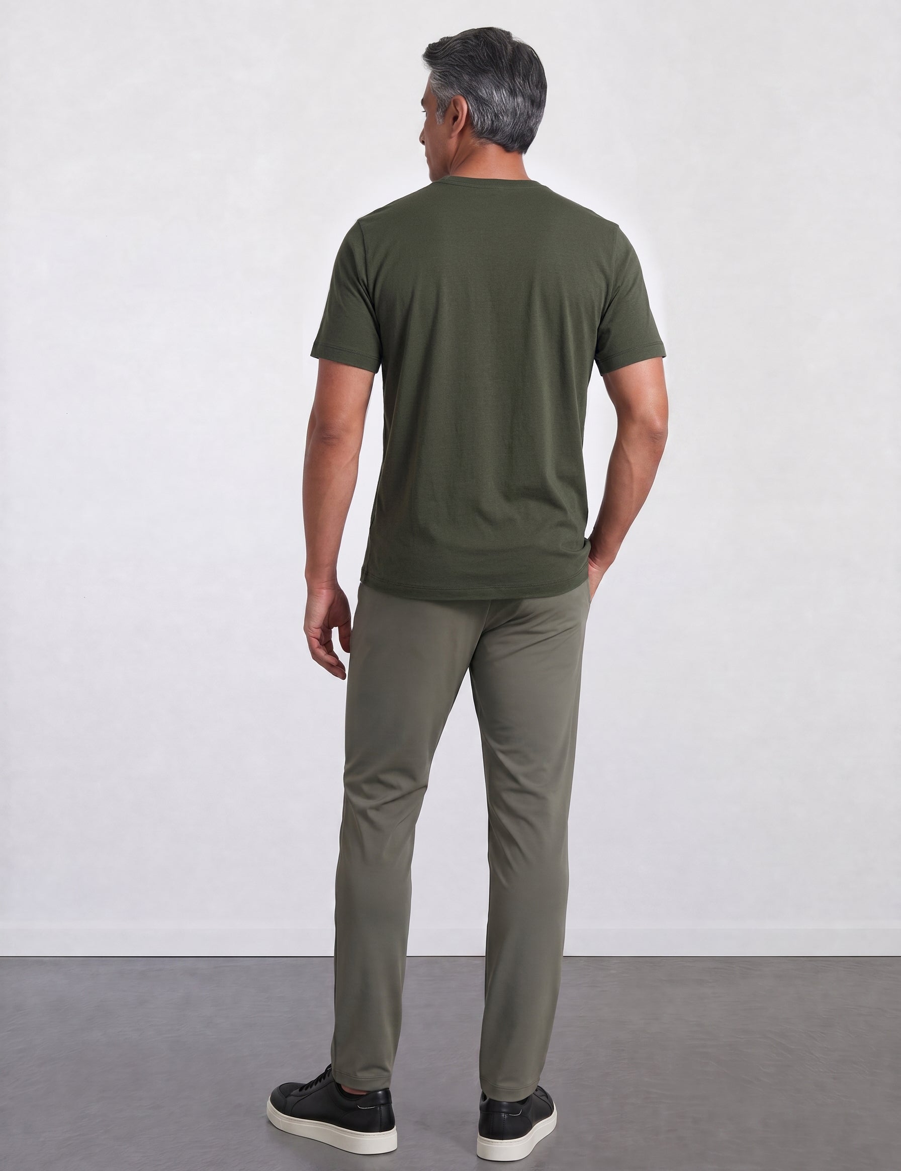 THE FLEX - PIMA HALF TEE - DARK GREEN