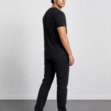 THE ACTIVE - SLIM HALF TEE - BLACK