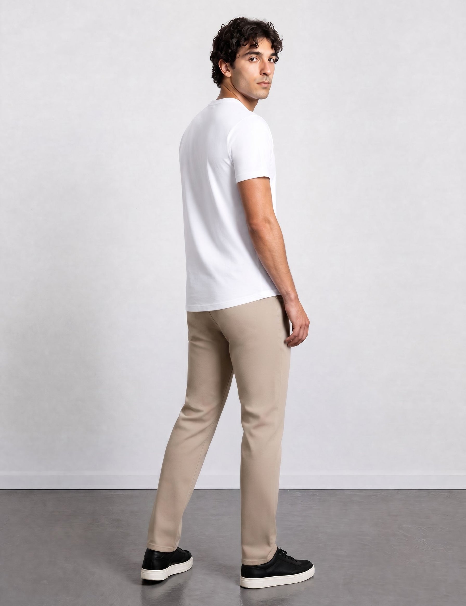 THE FLEX - HENLEY COLLAR HALF TEE - WHITE