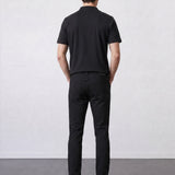 THE FLEX - HENLEY COLLAR HALF TEE - BLACK