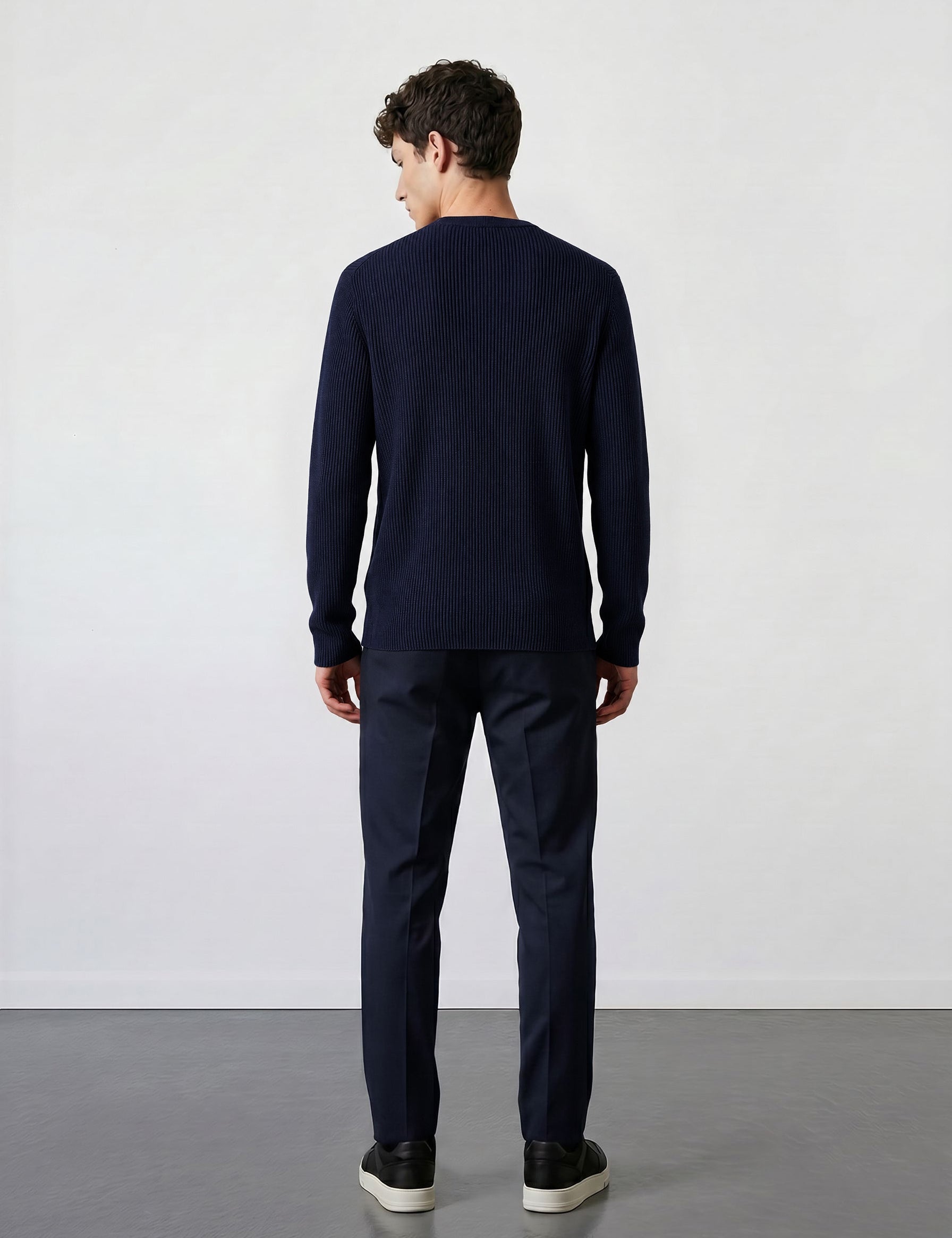 THE SOFT EASE - REGULAR SWEATER - NAVY BLUE