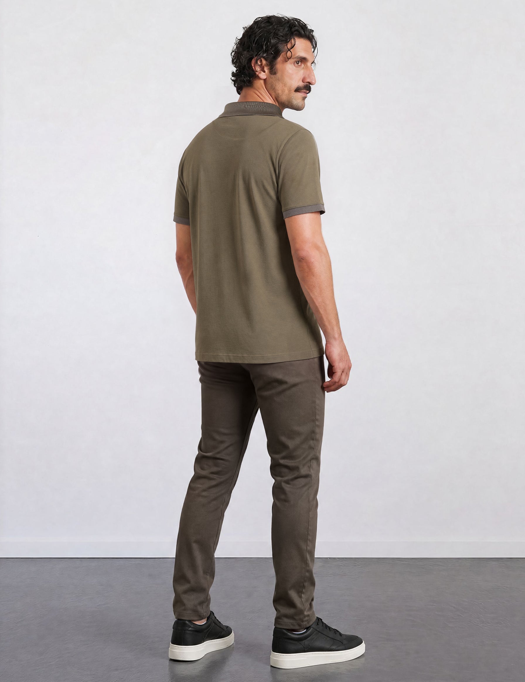 THE PIQUÉ FLEX - REGULAR POLO - OLIVE GREEN