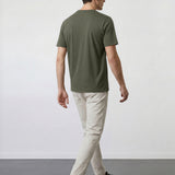 THE FLEX - PIMA HALF TEE - OLIVE GREEN