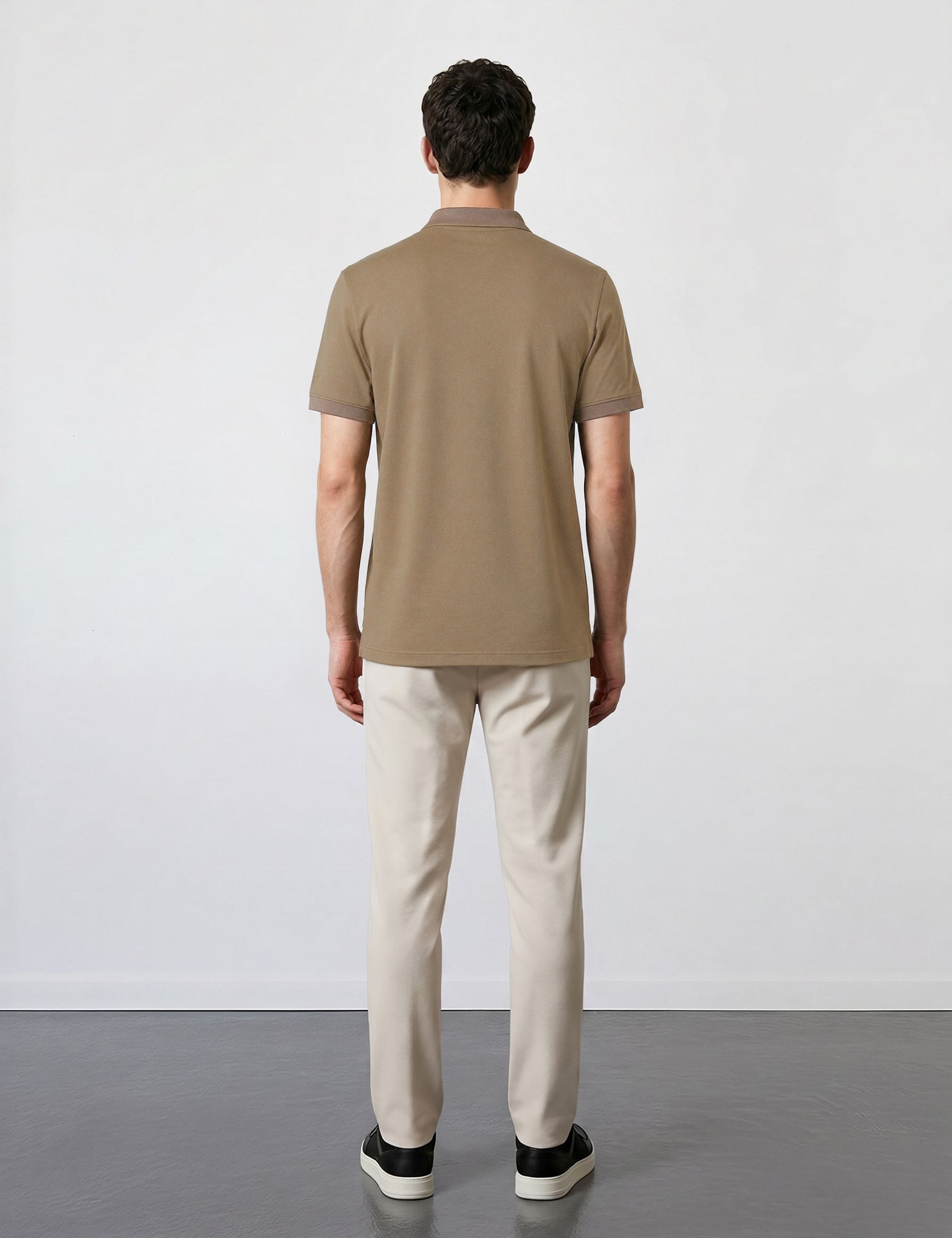 THE APEX - QUARTER ZIP POLO - MILITARY GREEN