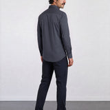 THE HYPERFLEX - SLIM FULL SHIRT - NAVY BLUE