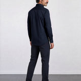 THE HYPERFLEX - SLIM FULL SHIRT - NAVY BLUE