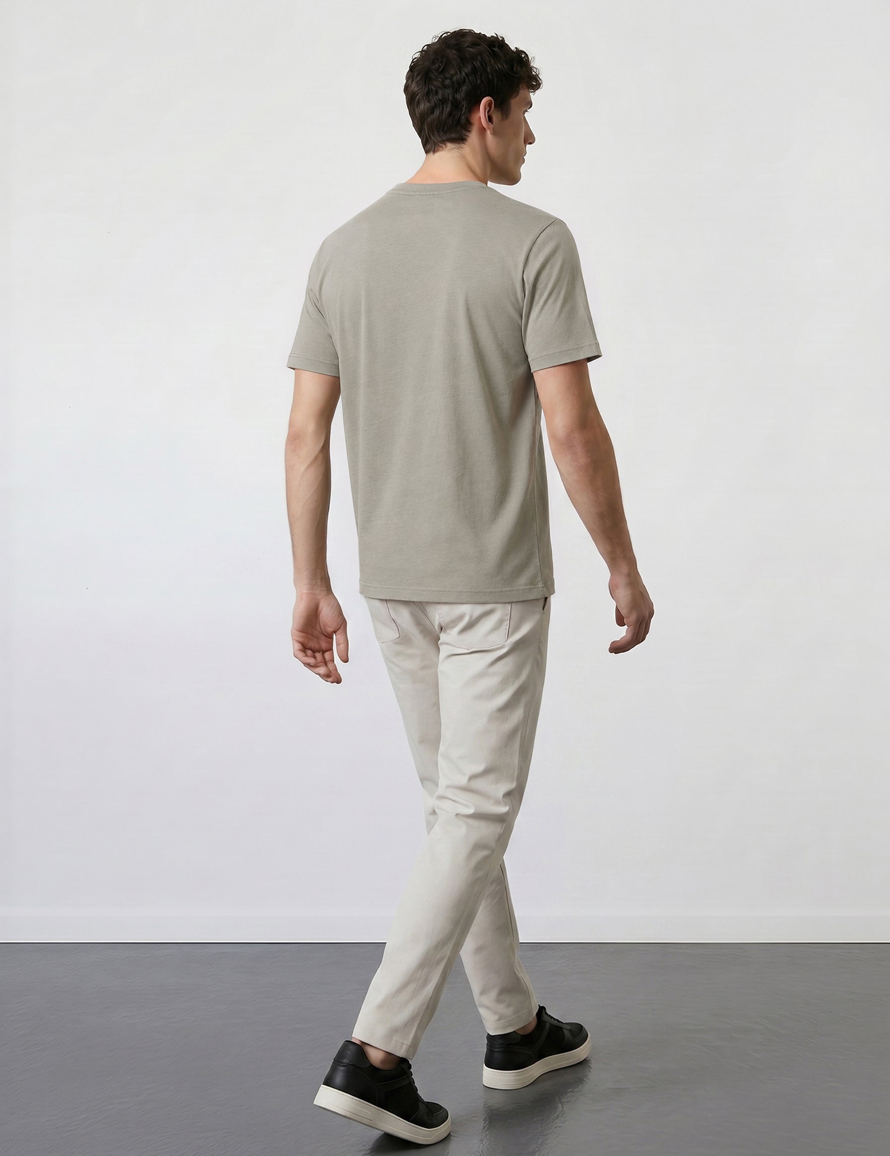THE FLEX - PIMA HALF TEE - OLIVE GREEN