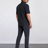 THE CITY - SLIM HALF SHIRT - BLACK