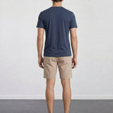 THE FLEX - HENLEY COLLAR HALF TEE - NAVY BLUE